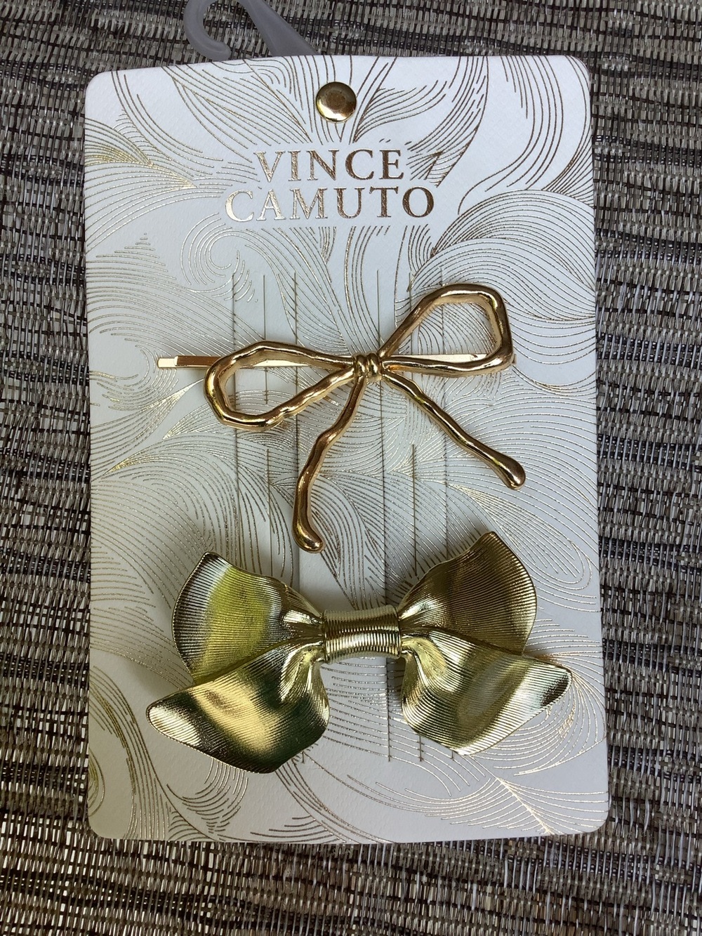 Brand new Vince Camuto Gold Tone Bow Bobby Pin Clip Two Pack